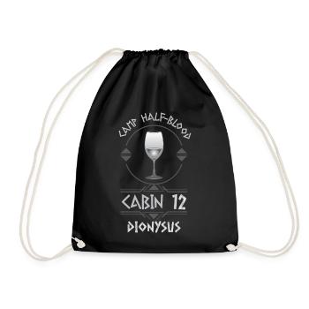 Cabin #12 in Camp Half Blood, Child of Dionysus - Drawstring Bag - black - Front