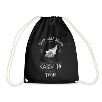 Cabin #19 in Camp Half Blood, Child of Tyche - Drawstring Bag - black - Front