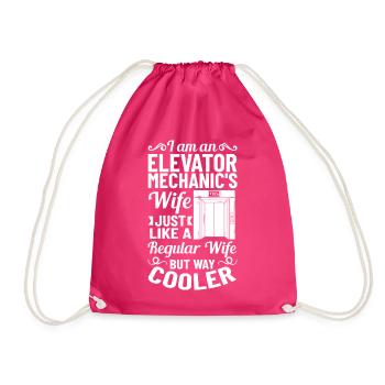 Elevator Elevator System Technician Woman Elevator Elevator - Drawstring Bag - fuchsia - Front