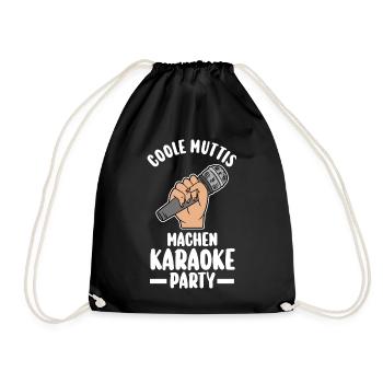 Musik Musiker Sänger Singen Mutter Mama Karaoke - Turnbeutel - Schwarz - Vorne