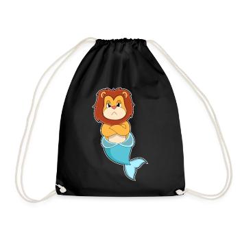 Lion Mermaid - Drawstring Bag - black - Front