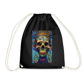 Beautiful fantasy Skull - Drawstring Bag - black - Front