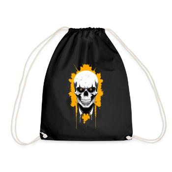 Skull - Drawstring Bag - black - Front