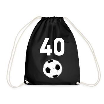 für alle, 40 fußball - Turnbeutel - Schwarz - Vorne