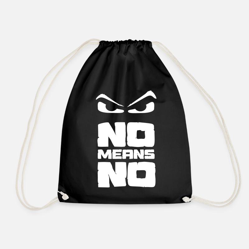 no means no - no means no - Drawstring Bag - black