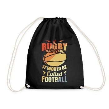 Rugbyspieler Witz - Turnbeutel - Schwarz - Vorne