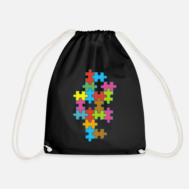 puzzle incomplet multicolore - Sac de sport léger - noir