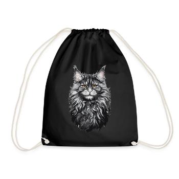 Maine Coon Cat Cat Lover Cat Design - Drawstring Bag - black - Front