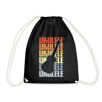 Vintage Ukulele - Turnbeutel - Schwarz - Vorne
