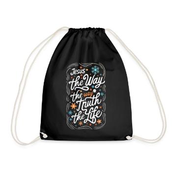 Jesus The Way The Truth The Life - Drawstring Bag - black - Front