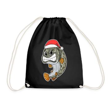 Pike Christmas Fish - Drawstring Bag - black - Front