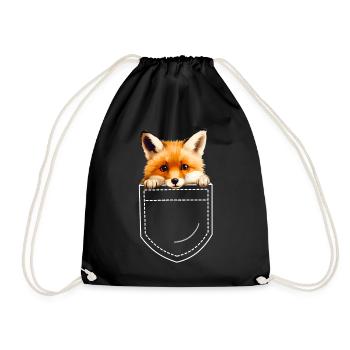 Fox Foxes - Drawstring Bag - black - Front
