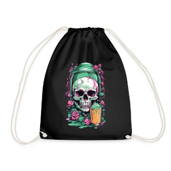 Gothic Skull Pastel Poison Halloween Design - Turnbeutel - Schwarz - Vorne