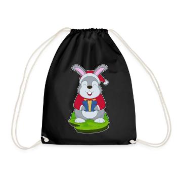 Chapeau de père Noël lapin - Sac de sport léger - noir - Devant