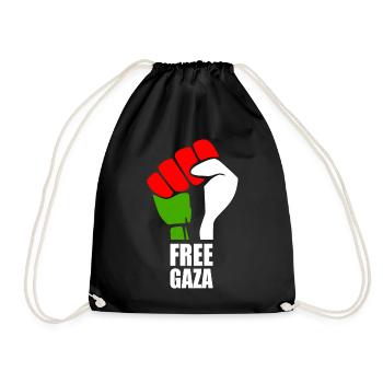Free gaza - Turnbeutel - Schwarz - Vorne