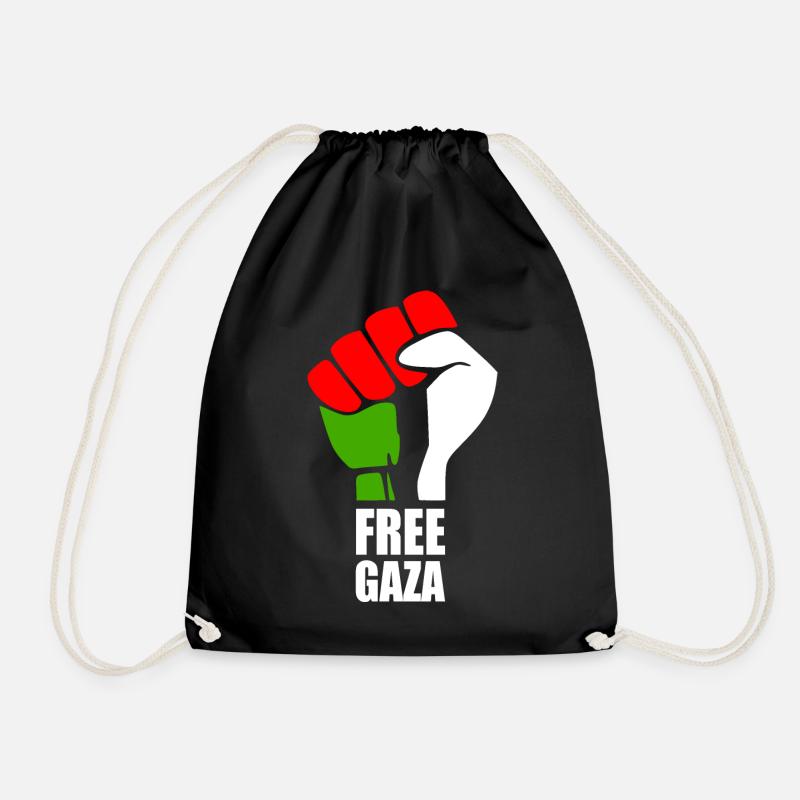Free gaza - Turnbeutel - Schwarz