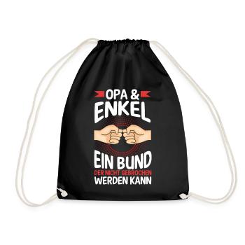 Großvater Opa und Enkel - Turnbeutel - Schwarz - Vorne