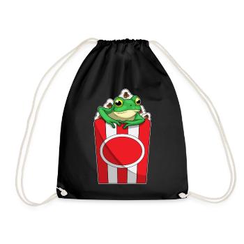 Frosch Popcorn - Turnbeutel - Schwarz - Vorne