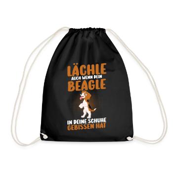 Dog Beagle - Drawstring Bag - black - Front