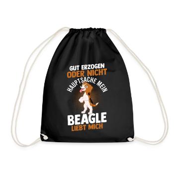 Dog Beagle - Drawstring Bag - black - Front