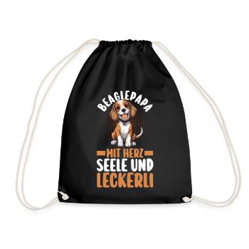 Hund Hundepapa Vater Beaglepapa Beagle - Turnbeutel - Schwarz - Vorne