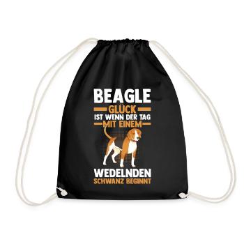 Hund Beagle - Turnbeutel - Schwarz - Vorne