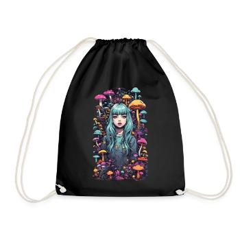 Champignons psychédéliques E-Girl Festival Style - Sac de sport léger - noir - Devant