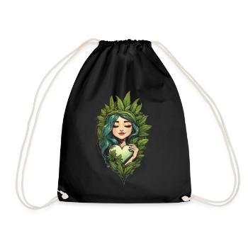 Heart for Plants Hipster Streetwear Design - Drawstring Bag - black - Front