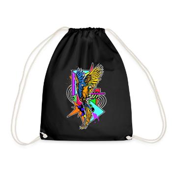 bird, pet, tropical, jungle, animal, parrot - Drawstring Bag - black - Front