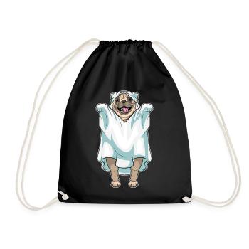 Pug Halloween Ghost - Drawstring Bag - black - Front