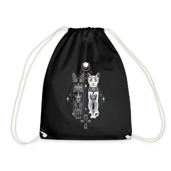 Deux Chats Bastet Dualité Ankh Chat Déesse - Sac de sport léger - noir - Devant