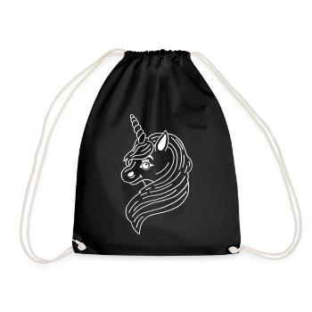 Licorne manga blanche - Sac de sport léger - noir - Devant