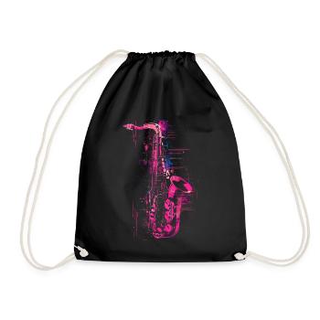 Graphisme pour saxophone - Sac de sport léger - noir - Devant