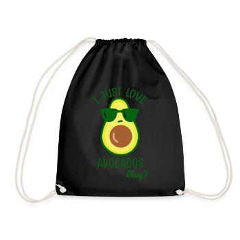 Avocado – I Just Love Avocados Okay? - Drawstring Bag - black - Front