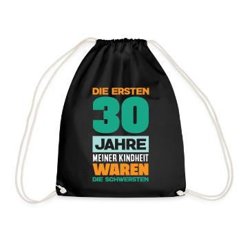 Funny 30th birthday gift - Drawstring Bag - black - Front