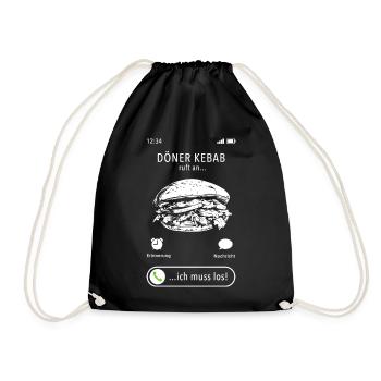 Mon döner kebab m’appelle - je dois y aller - en disant - Sac de sport léger - noir - Devant