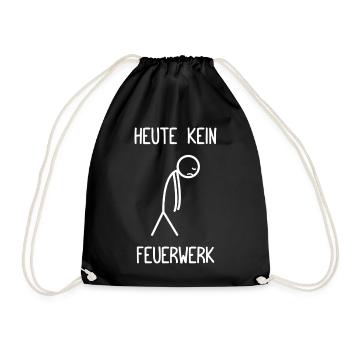 No fireworks today, pyrotechnics, firecrackers - Drawstring Bag - black - Front