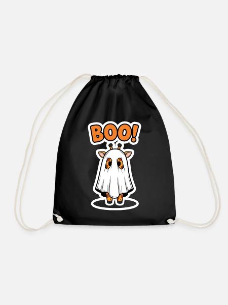 Giraffe Boo Halloween Lustig Geschenk Tierfan - Turnbeutel - Schwarz