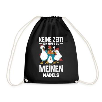 Pas le temps! Je dois aller vers mes filles – des poulets - Sac de sport léger - noir - Devant