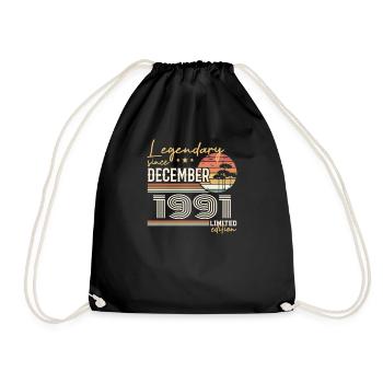 34th Anniversary Gift December 1991 - Drawstring Bag - black - Front