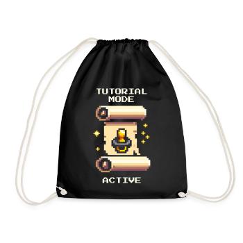 Tutorial Mode Active | Parents at the learning level - Drawstring Bag - black - Front