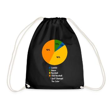 Funny Baseball Pie Chart My Life Schedule Sports - Drawstring Bag - black - Front