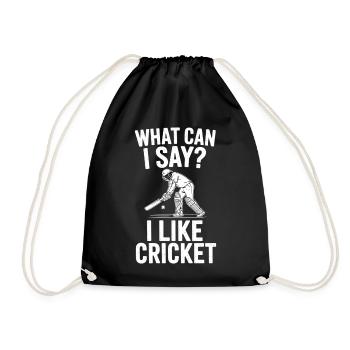 Funny Cricket Saying Vintage Cricket Game - Drawstring Bag - black - Front