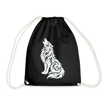 Wolf Tribal - Turnbeutel - Schwarz - Vorne