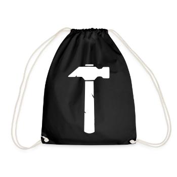 Hammer Tool Icon Minimalist - Drawstring Bag - black - Front