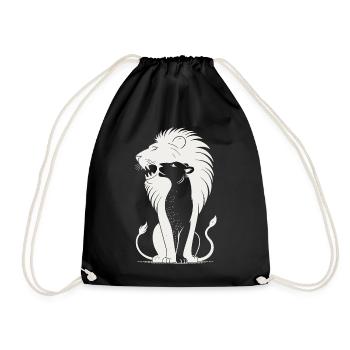Silhouette du Lion Royal - Sac de sport léger - noir - Devant