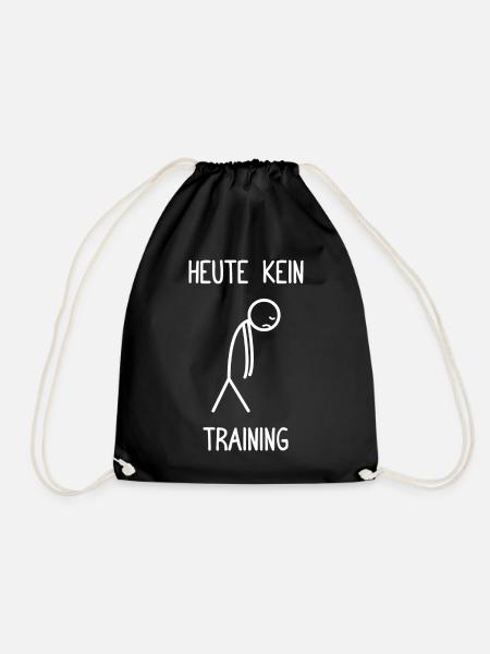 Today No Training Bodybuilding Bodybuilder Gym - Drawstring Bag - black