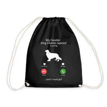 Cavalier King Charles Spaniel ruft Design - Turnbeutel - Schwarz - Vorne