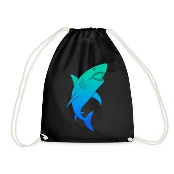 Requins Requins Enfants Colorés Garçons Garçons Shark - Sac de sport léger - noir - Devant