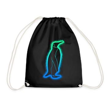 Pinguine Kinder Herren Jungen Pinguin - Turnbeutel - Schwarz - Vorne